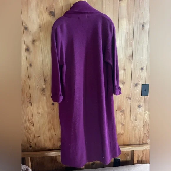 Vintage 80s Wool Angora Maxi Open Cardi Duster Long Sweater Jacket